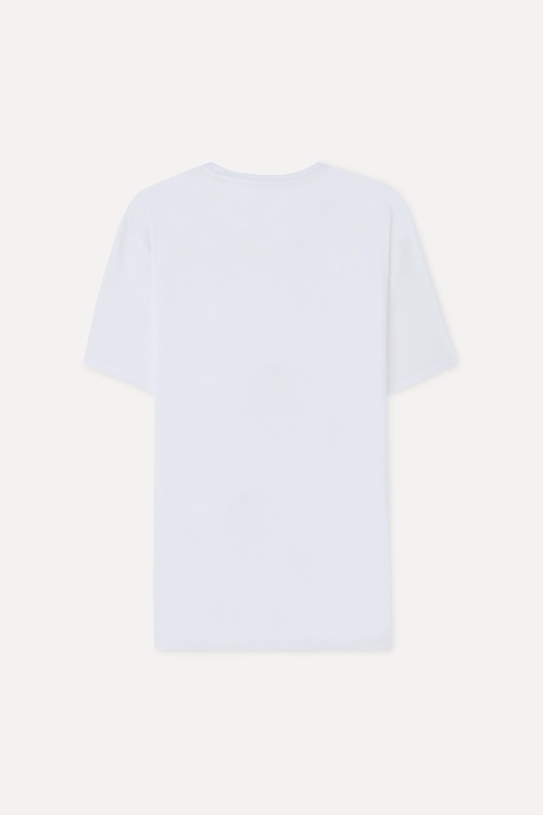 BASKILI BİSİKLET YAKA T-SHIRT