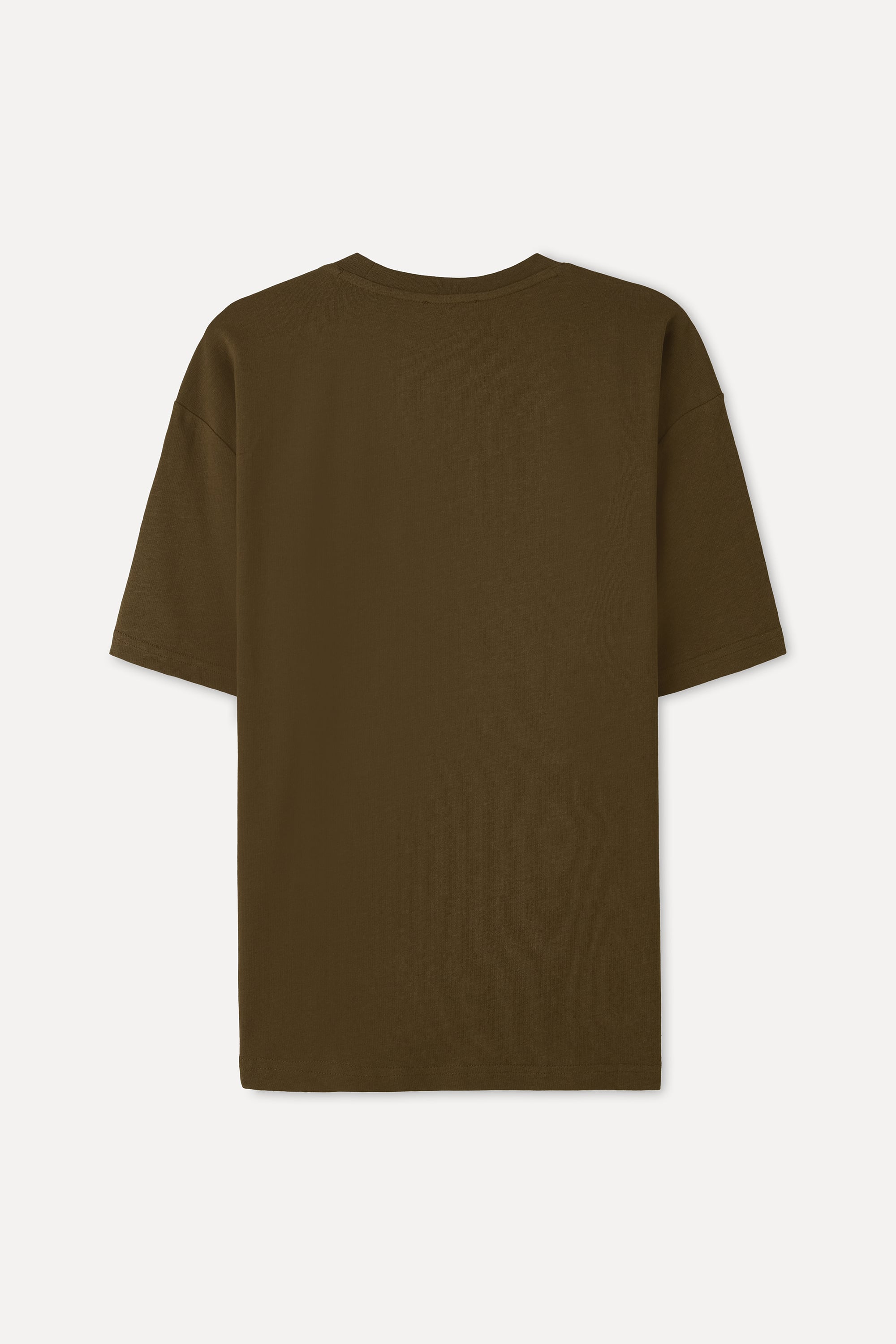 Erkek Kahverengi Comfort Fit Bisiklet Yaka T-Shirt