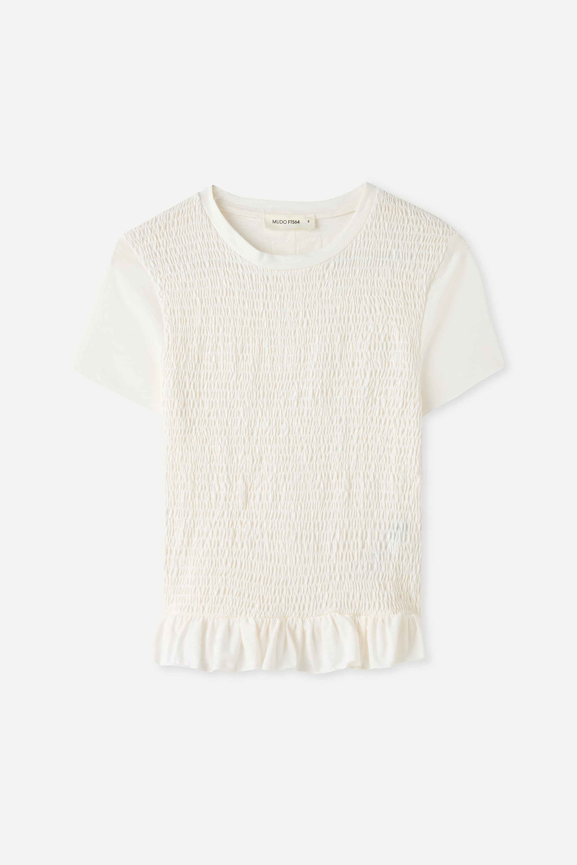 FITTED FIRFIRLI DİK YAKA KISA KOLLU BLUZ