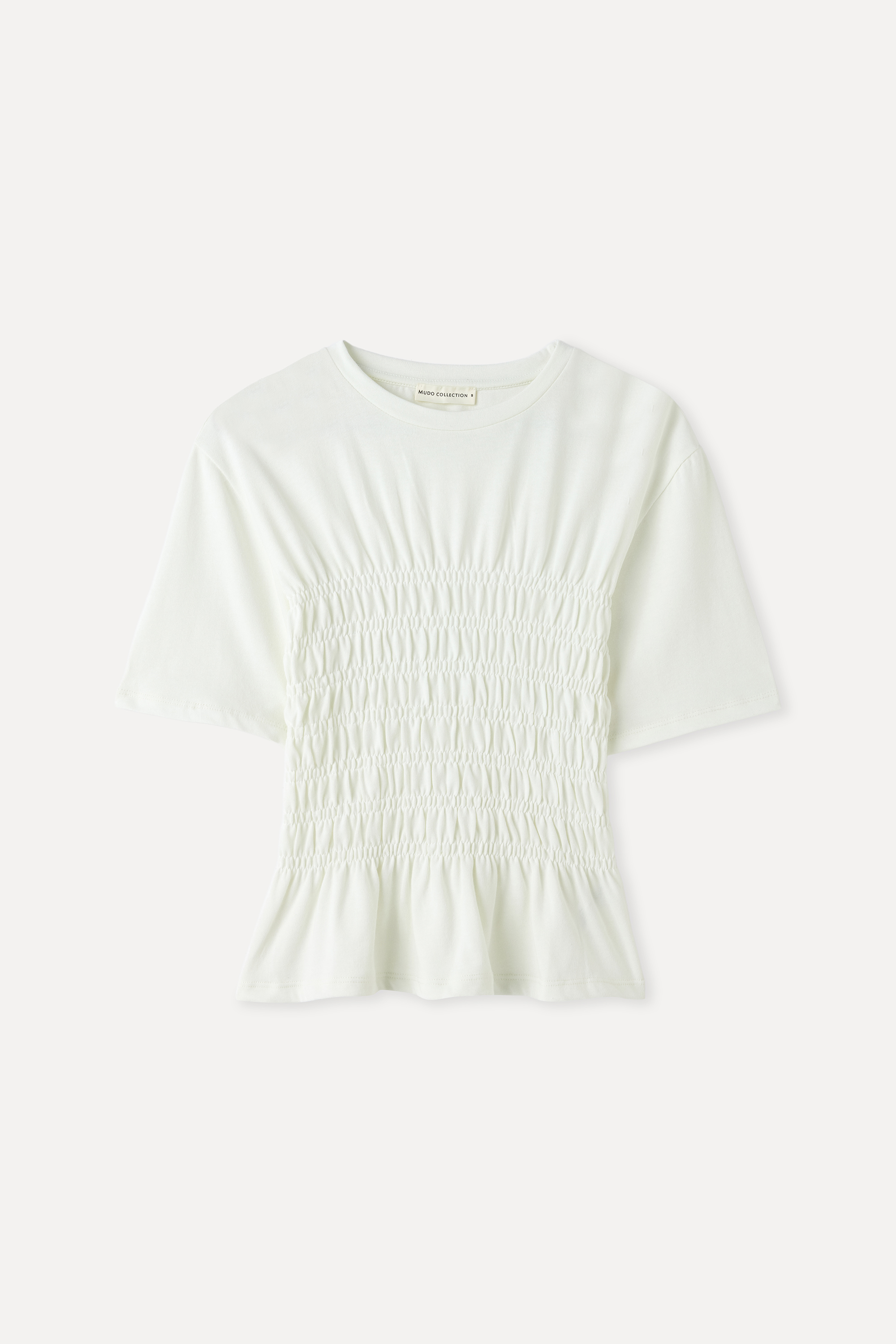 BÜZGÜLÜ BİSİKLET YAKA KISA KOLLU BLUZ