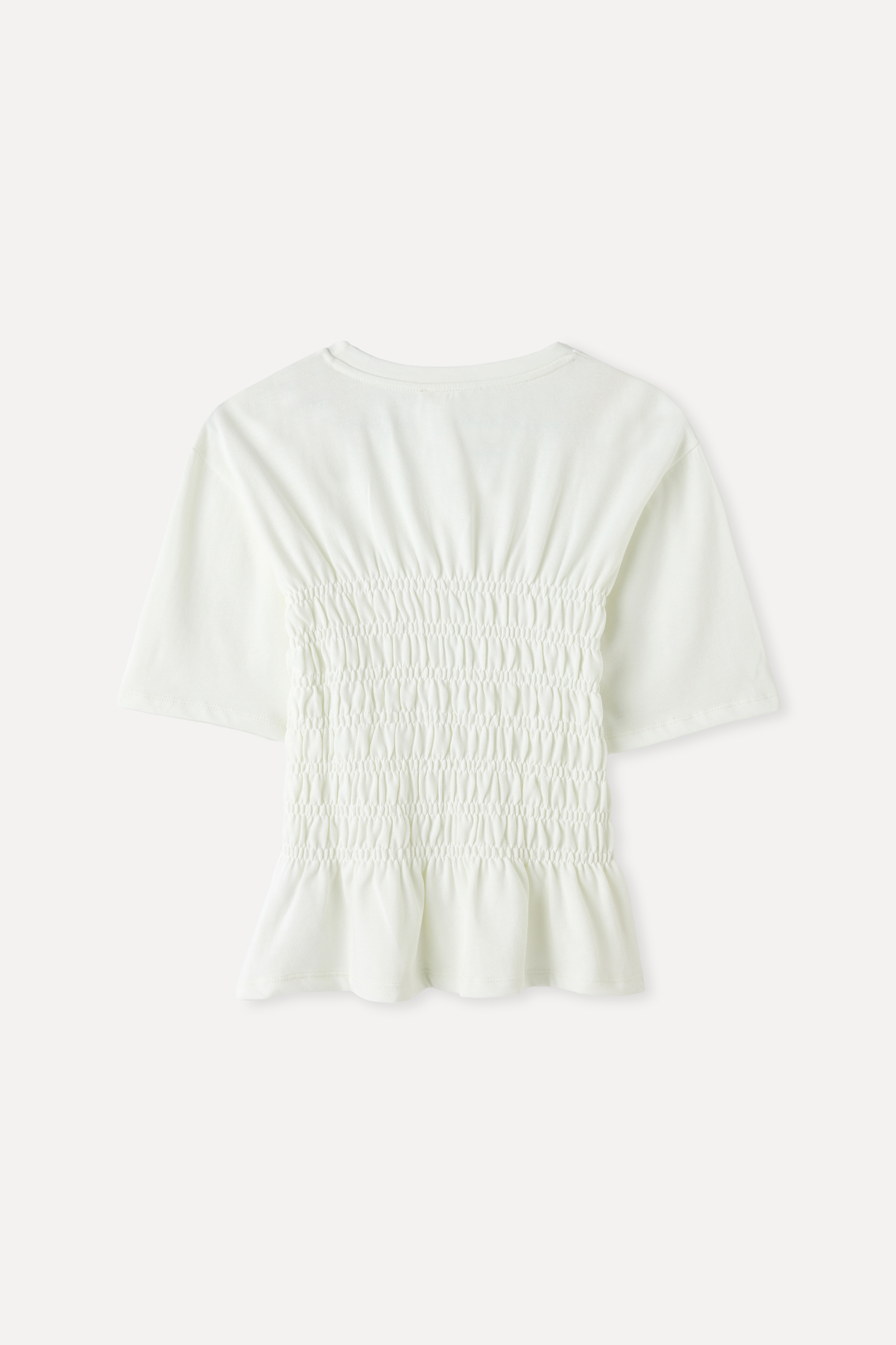 BÜZGÜLÜ BİSİKLET YAKA KISA KOLLU BLUZ