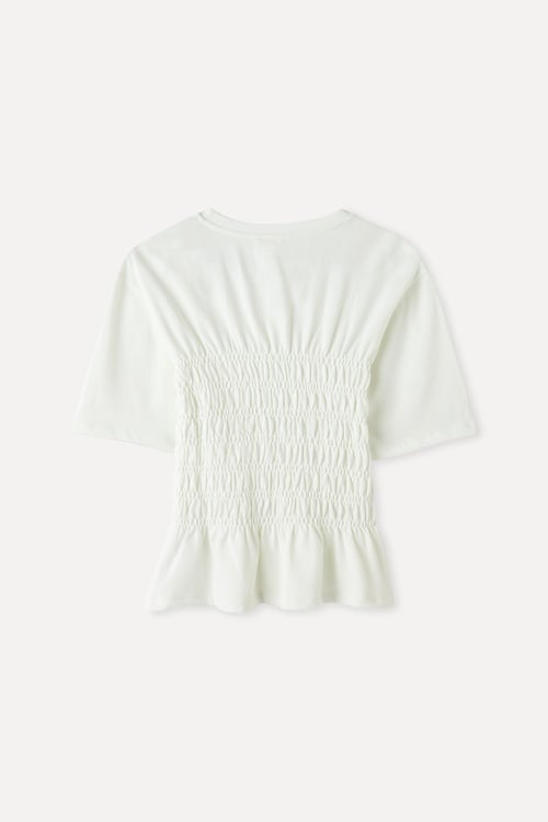  BÜZGÜLÜ BİSİKLET YAKA KISA KOLLU BLUZ