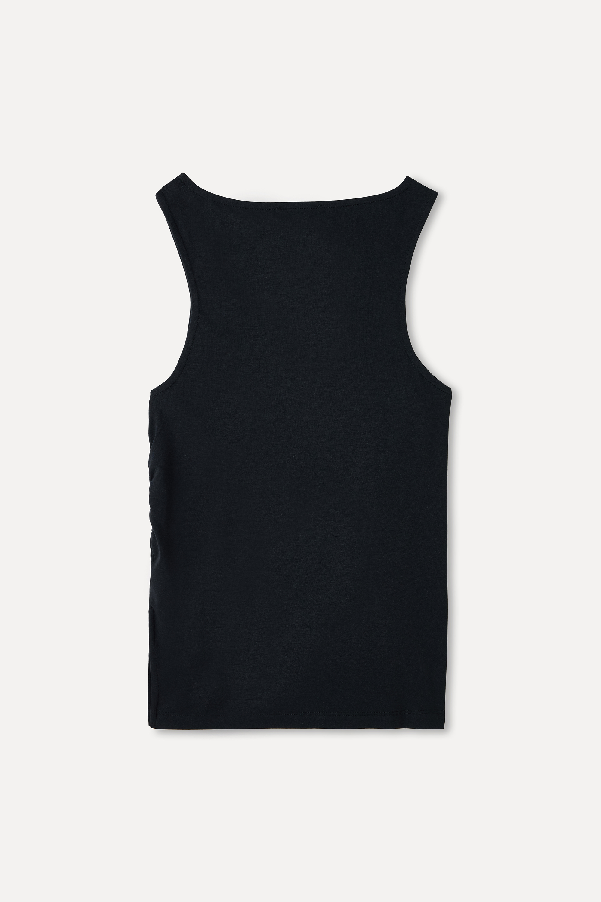 Kadın Siyah Fitted Bisiklet Yaka Kolsuz T-Shirt