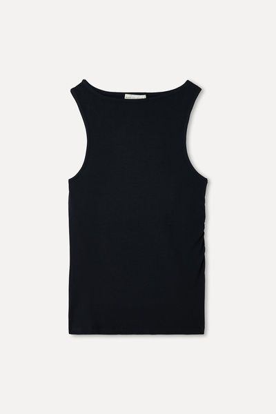 Mudo Kadın Siyah Fitted Bisiklet Yaka Kolsuz T-Shirt