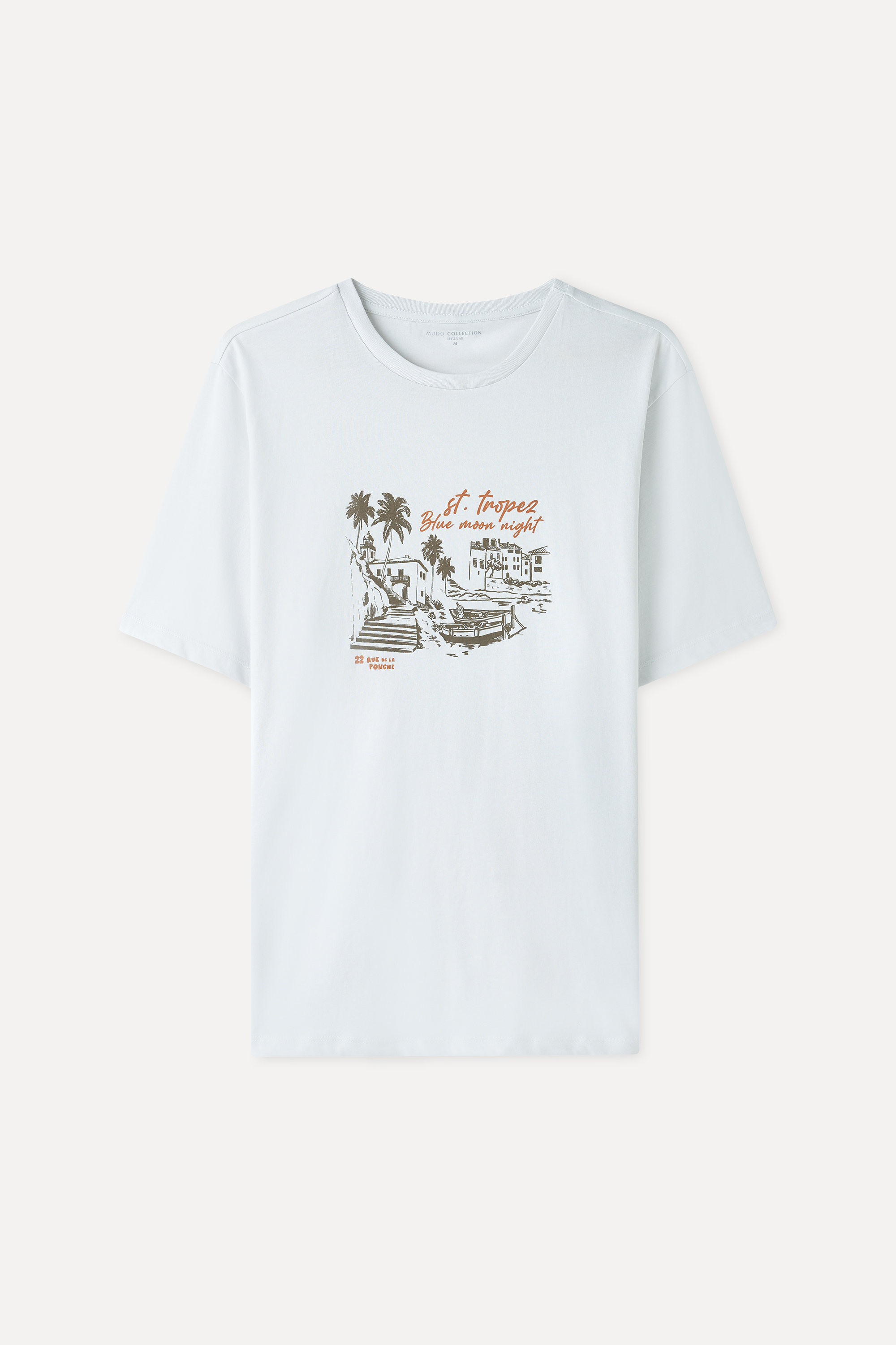 BASKILI BİSİKLET YAKA T-SHIRT