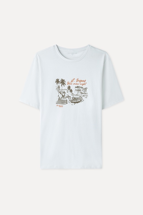  BASKILI BİSİKLET YAKA T-SHIRT