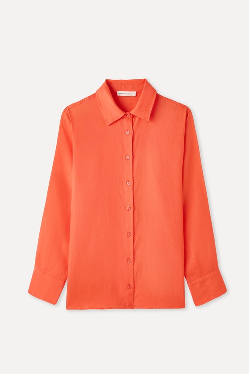 UZUN KOLLU KETEN GÖMLEK