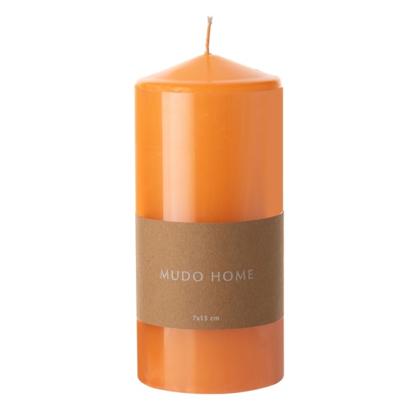 Mudo Home  Sütun Mum Turuncu 7X15Cm