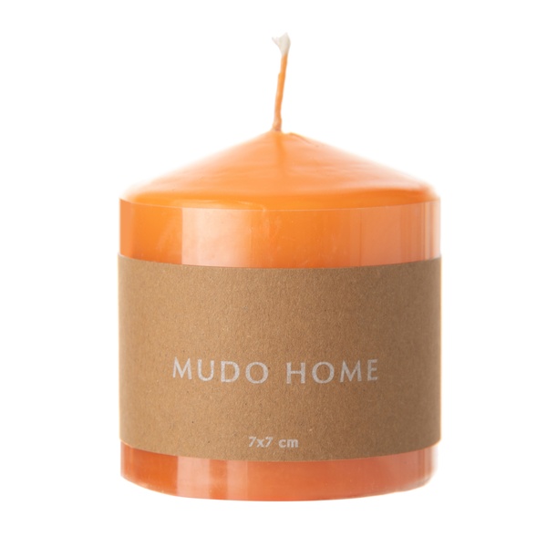Mudo Home  Sütun Mum Turuncu 7X7Cm