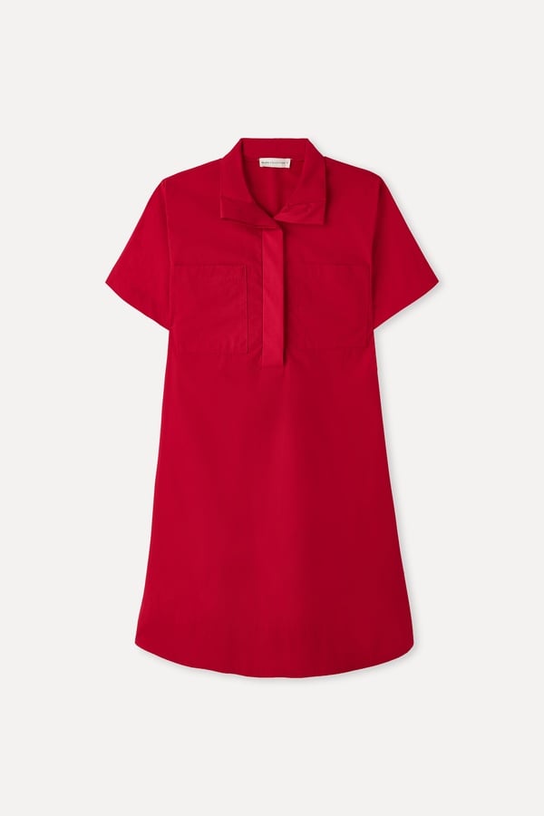 POLO YAKA KISA KOLLU CEP DETAYLI MİNİ ELBİSE