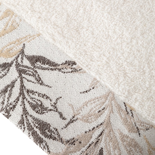 MONA EKRU LEAF YÜZ HAVLUSU 50X80