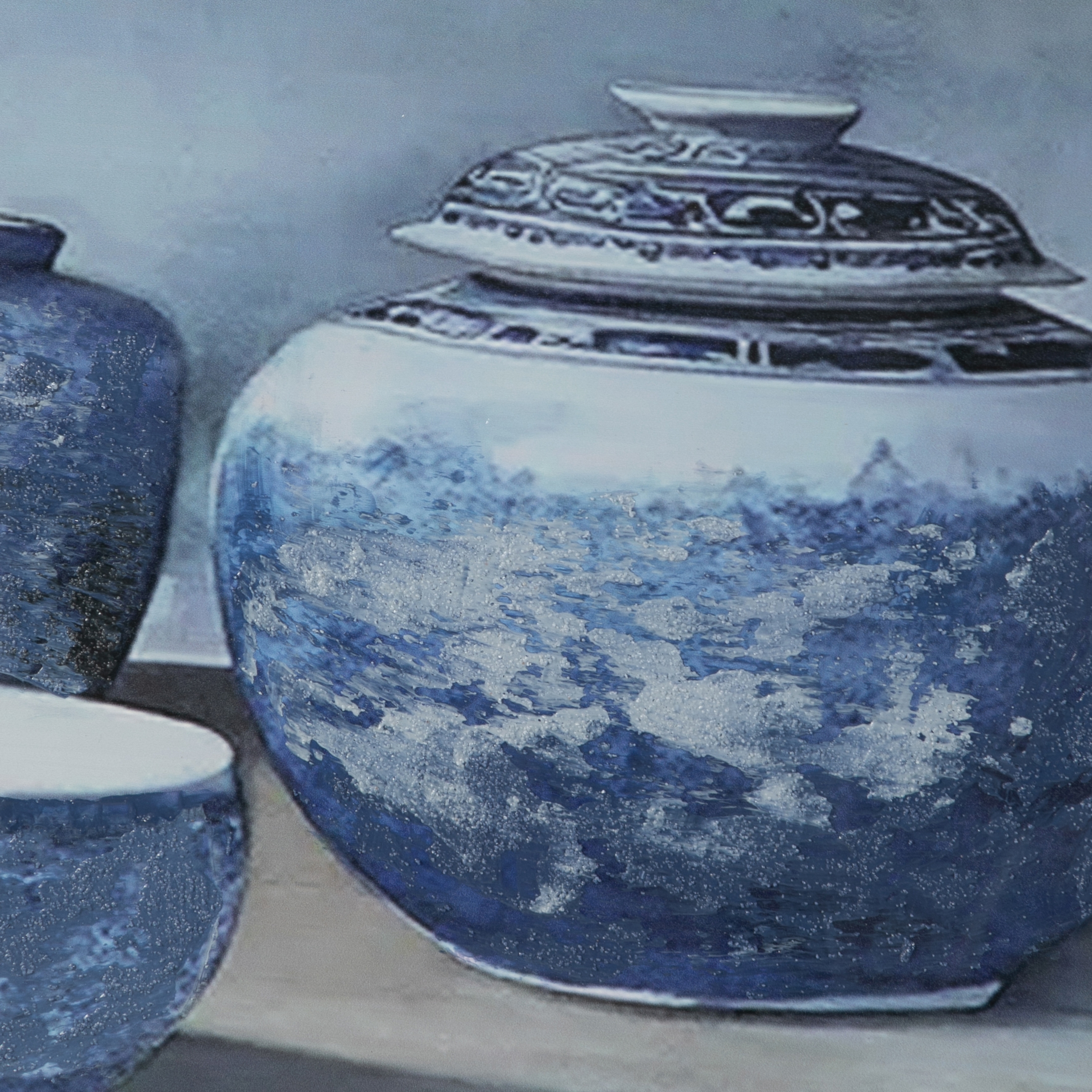 BLUE VEIL ÇERÇEVELİ YAĞLIBOYA TABLO 63X93 CM