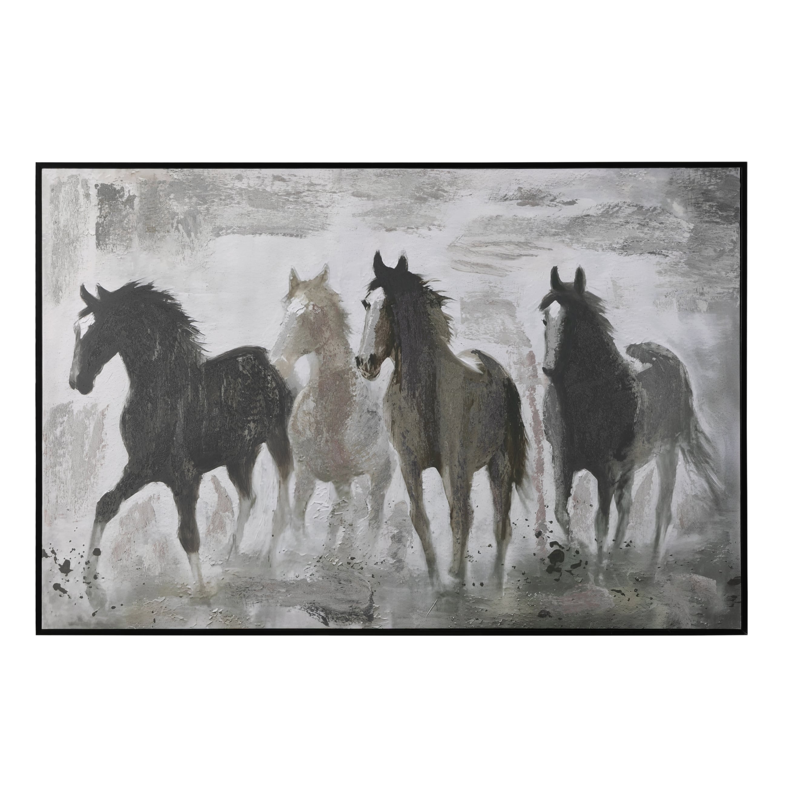 STALLIONS ÇERÇEVELİ YAĞLIBOYA TABLO 100X150 CM