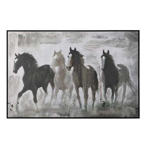 STALLIONS ÇERÇEVELİ YAĞLIBOYA TABLO 100X150 CM