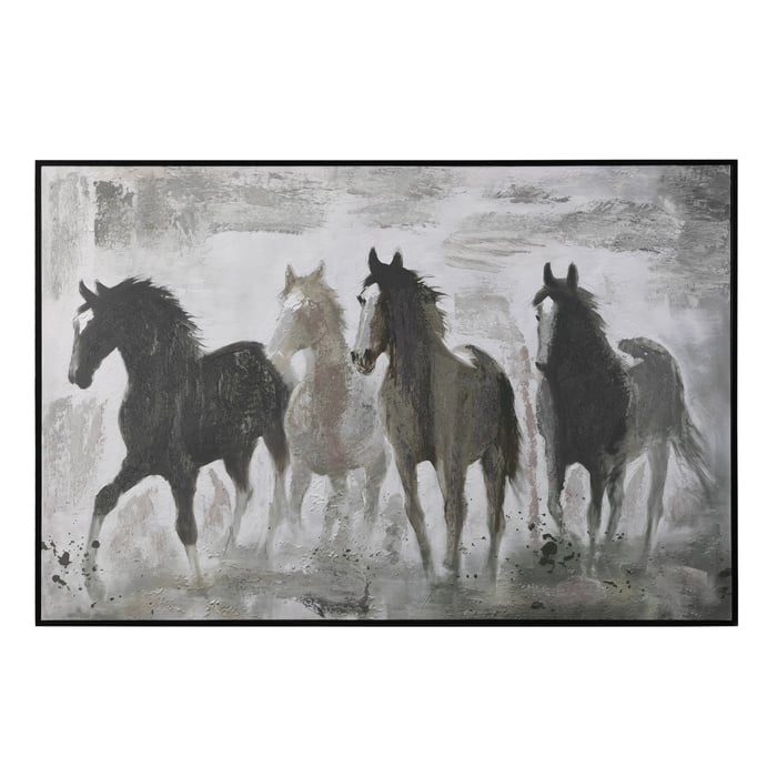 STALLIONS ÇERÇEVELİ YAĞLIBOYA TABLO 100X150 CM