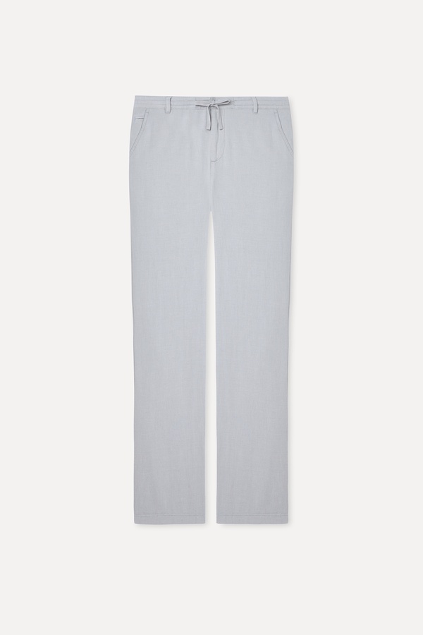 TEKSTÜRLÜ SLIM STRAIGHT FIT PANTOLON