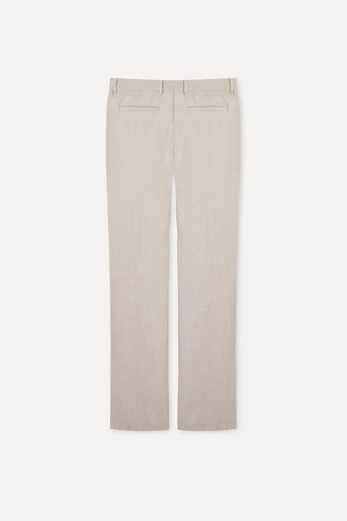 TEKSTÜRLÜ SLIM STRAIGHT FIT PANTOLON