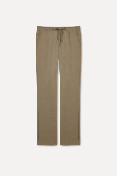 STRAIGHT FIT KETEN KARIŞIMLI PANTOLON