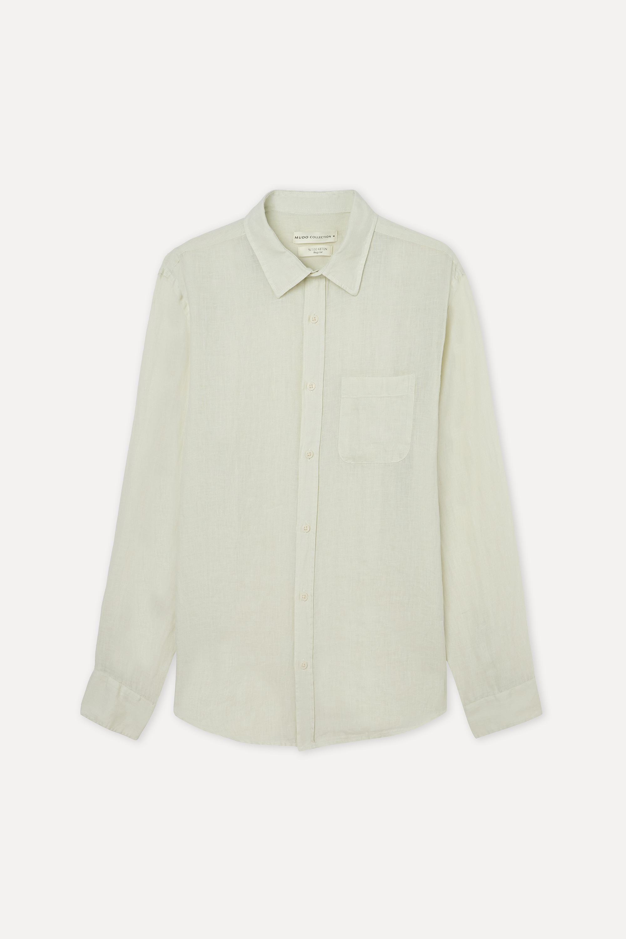 REGULAR FIT UZUN KOLLU KETEN GÖMLEK