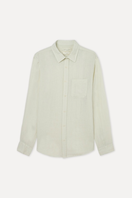  REGULAR FIT UZUN KOLLU KETEN GÖMLEK