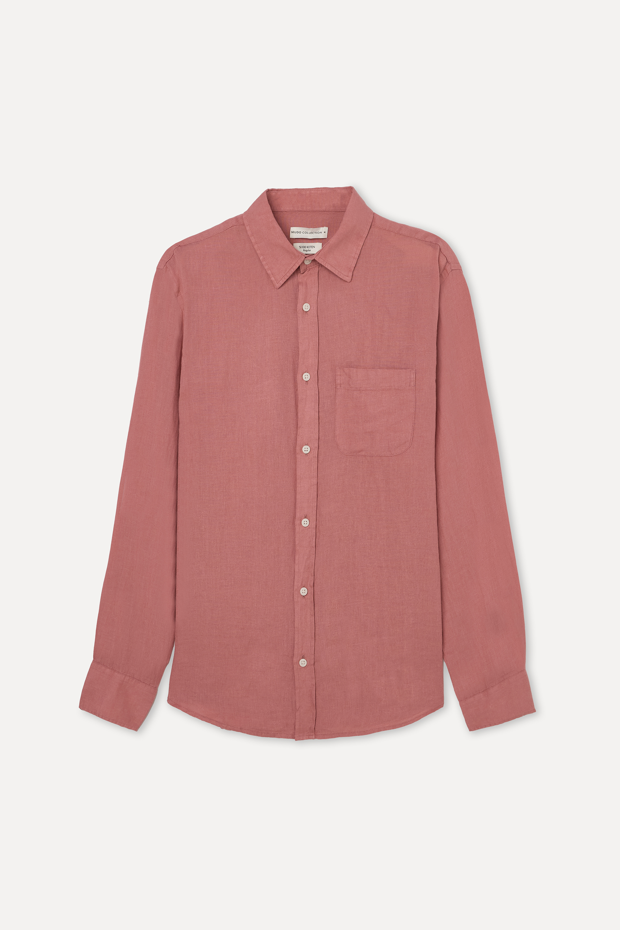 REGULAR FIT UZUN KOLLU KETEN GÖMLEK