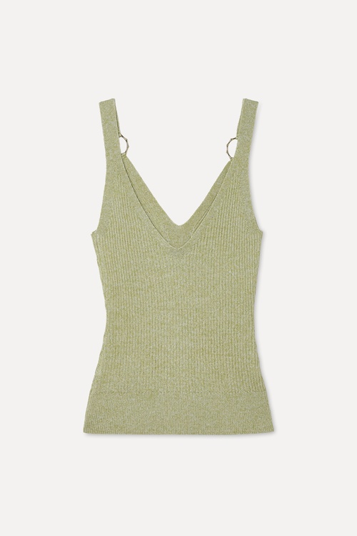  SİMLİ V YAKA KOLSUZ TRİKO KAZAK