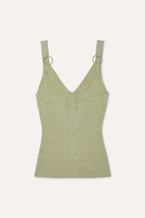 SİMLİ V YAKA KOLSUZ TRİKO KAZAK