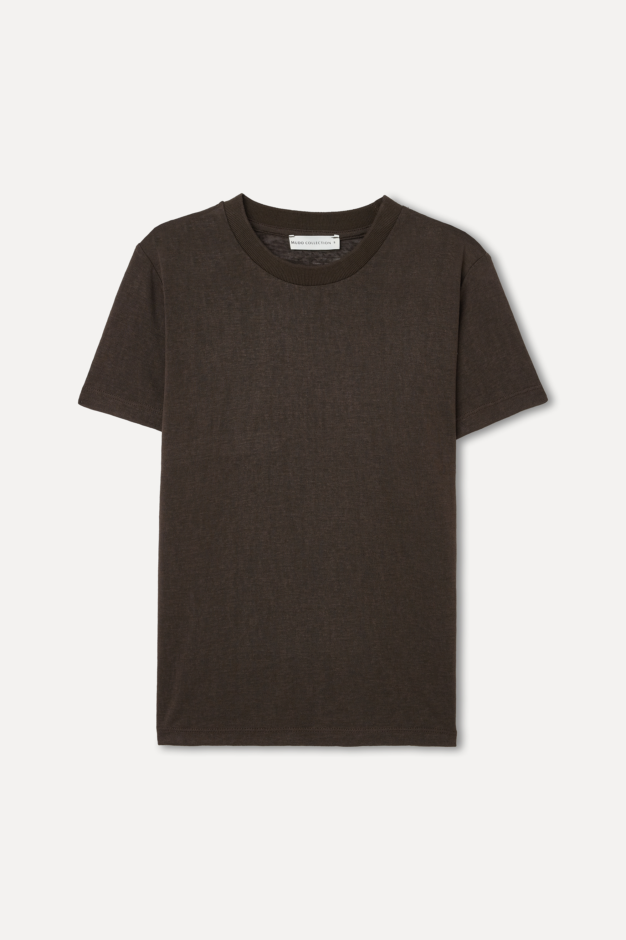 Kadın Kahverengi Bisiklet Yaka T-Shirt