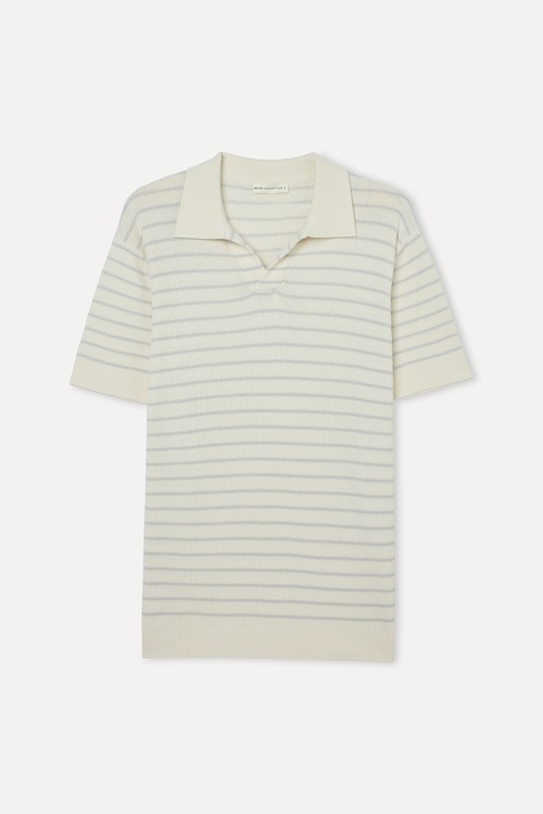 ÇİZGİLİ POLO YAKA KISA KOLLU TRİKO KAZAK