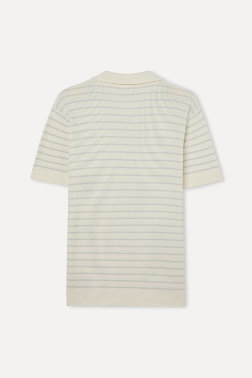  ÇİZGİLİ POLO YAKA KISA KOLLU TRİKO KAZAK