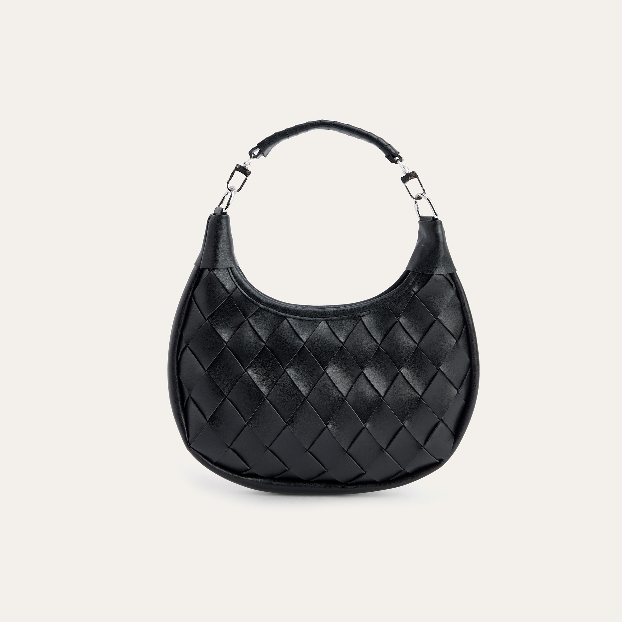 ÖRGÜ GÖRÜNÜMLÜ OVAL EL ÇANTASI