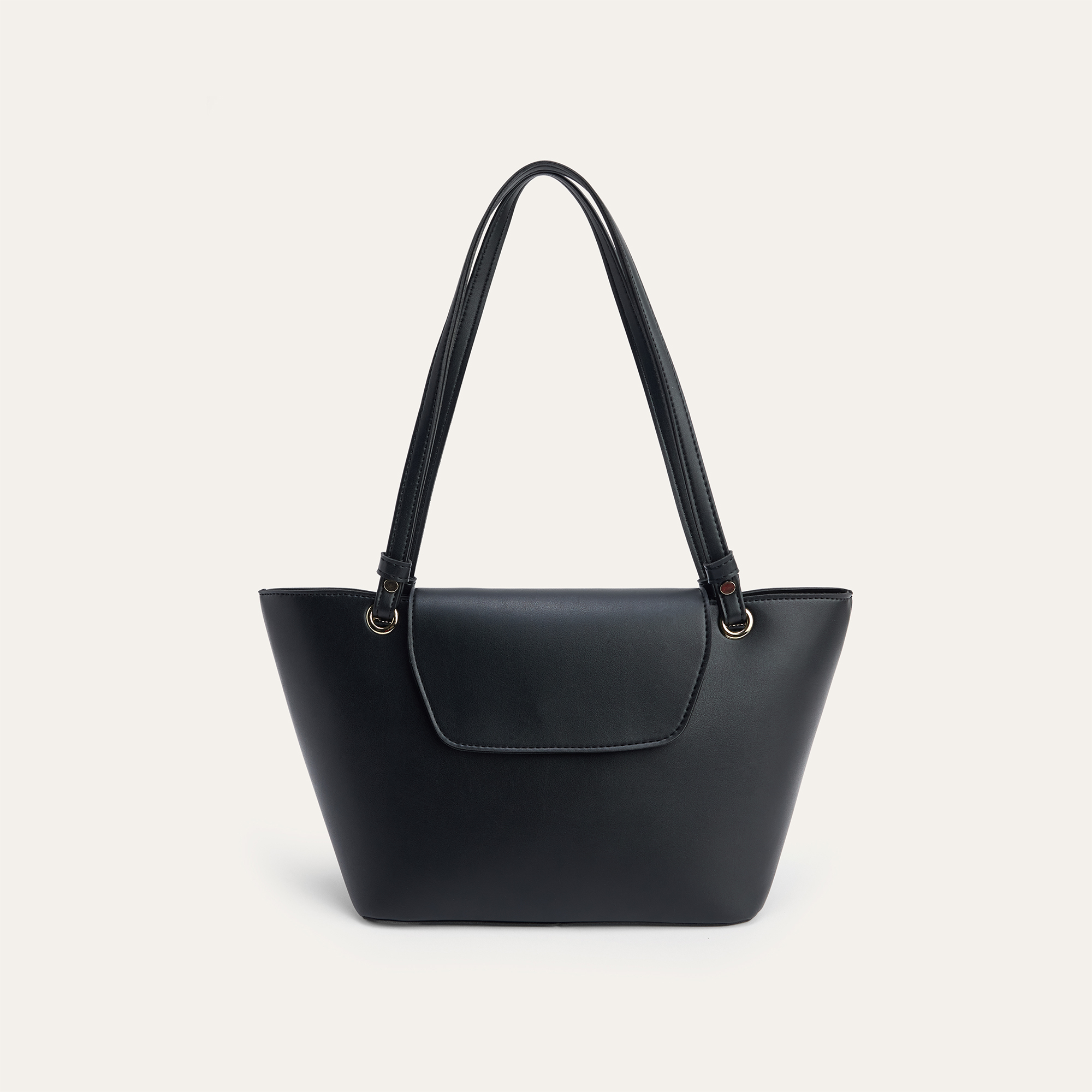 KAPAKLI DERİ GÖRÜNÜMLÜ EL ÇANTASI