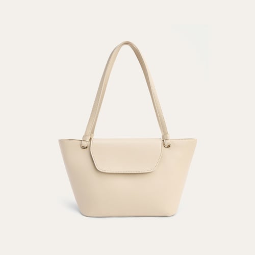 KAPAKLI DERİ GÖRÜNÜMLÜ EL ÇANTASI