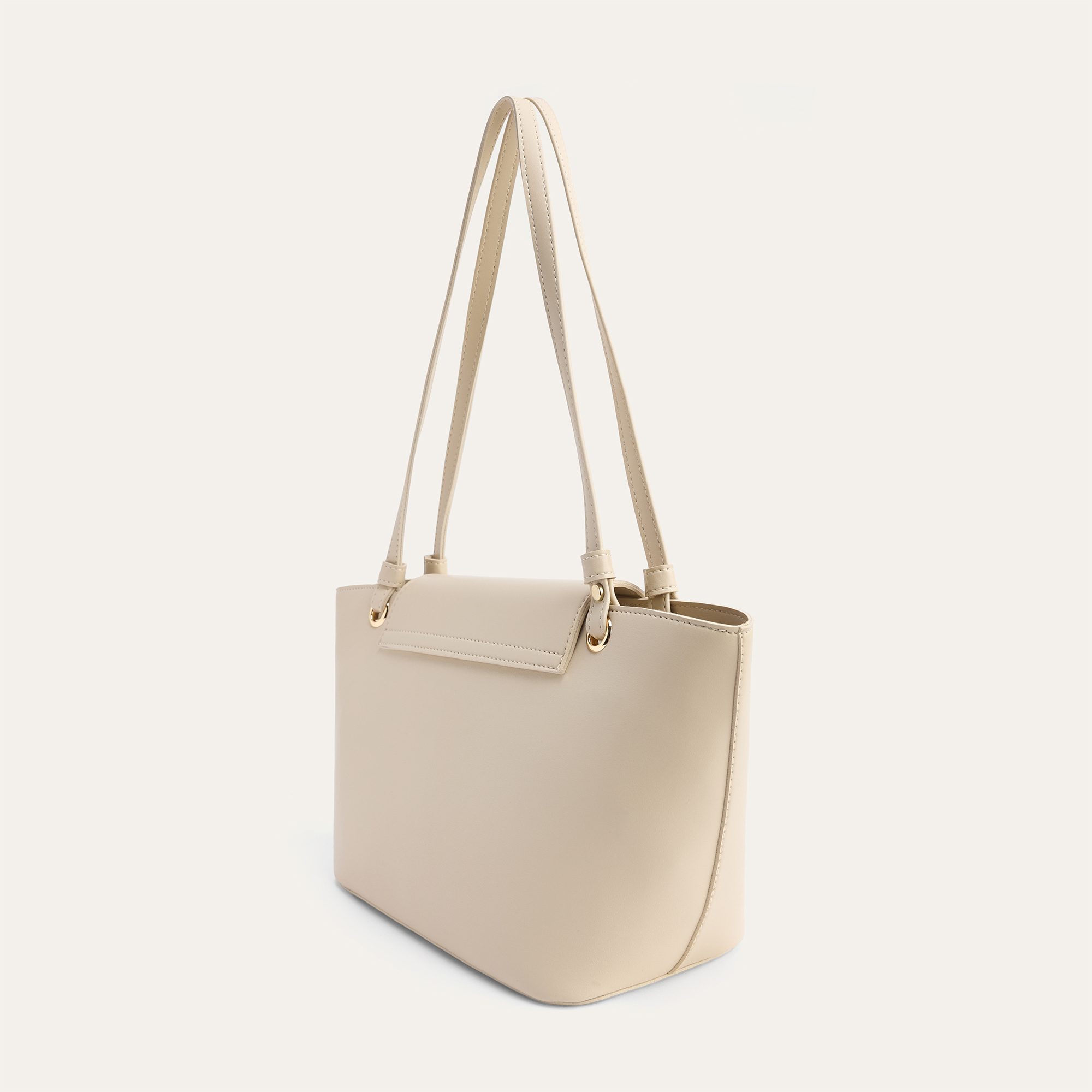 KAPAKLI DERİ GÖRÜNÜMLÜ EL ÇANTASI