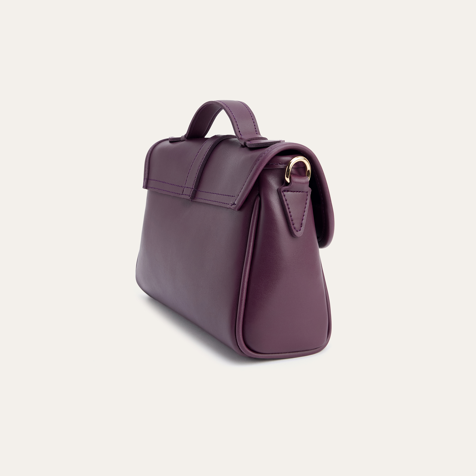 DERİ GÖRÜNÜMLÜ TOKALI OMUZ ÇANTASI