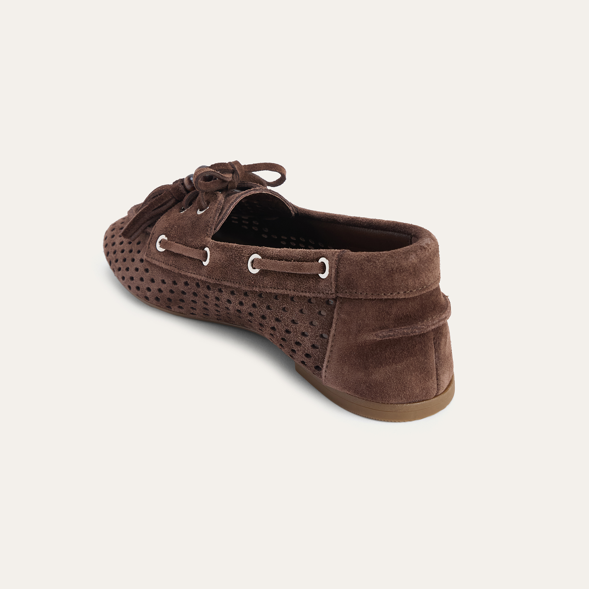 DELİKLİ SÜET DERİ TEKNE AYAKKABISI