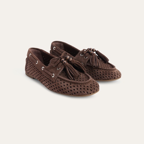 DELİKLİ SÜET DERİ TEKNE AYAKKABISI