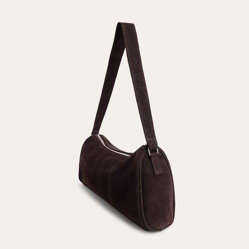 DİKİŞ DETAYLI SÜET DERİ EL ÇANTASI