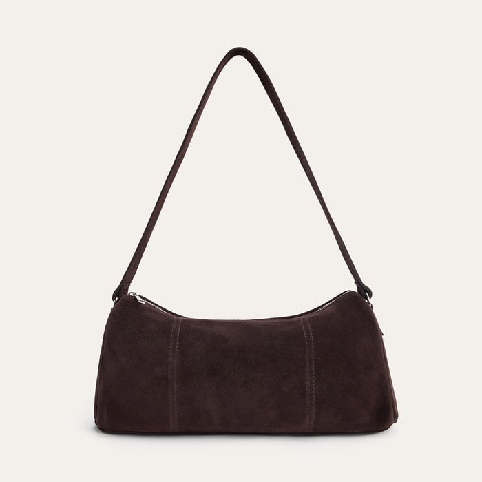 DİKİŞ DETAYLI SÜET DERİ EL ÇANTASI