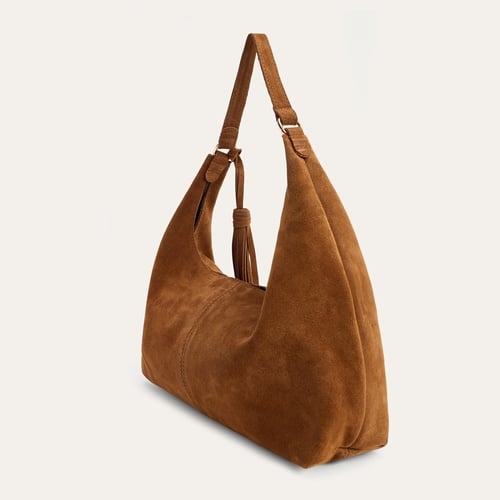  PÜSKÜLLÜ SÜET DERİ EL ÇANTASI