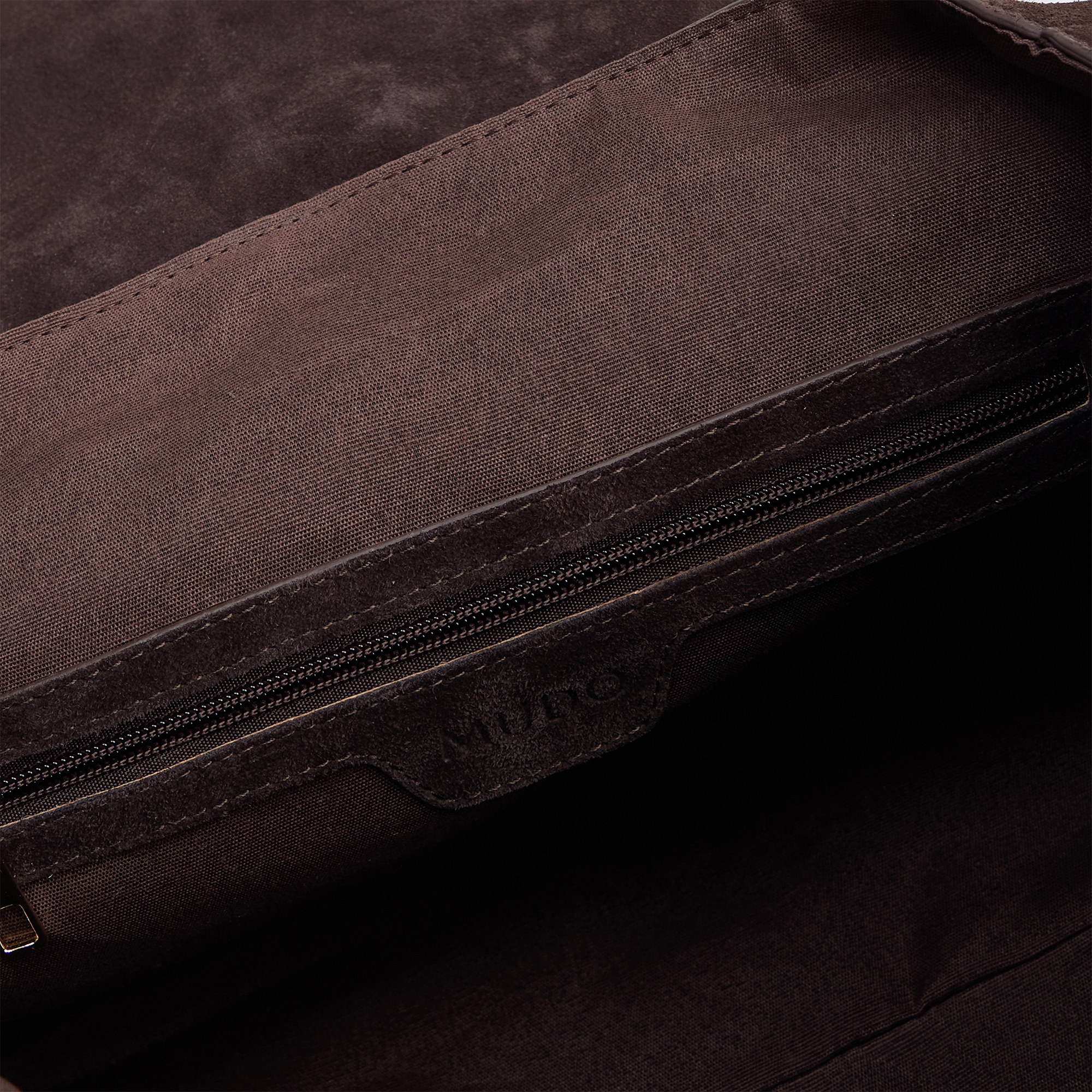 PÜSKÜLLÜ KAPAKLI SÜET DERİ EL ÇANTASI