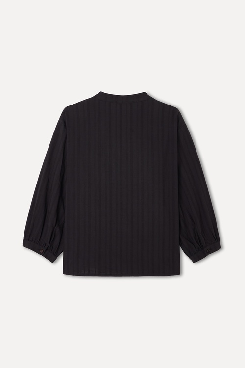 ÇİZGİLİ V YAKA UZUN KOLLU GÖMLEK