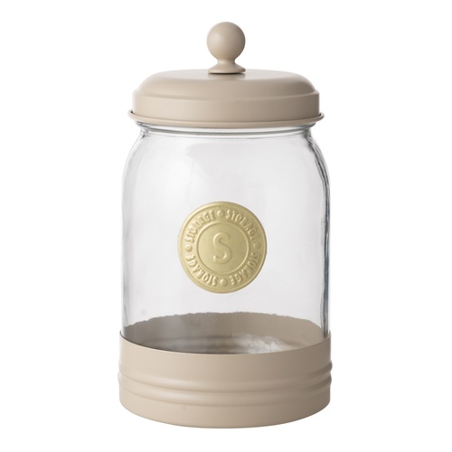 VETRA GALVANIZ DEKORLU KAVANOZ 1,5LT BEJ