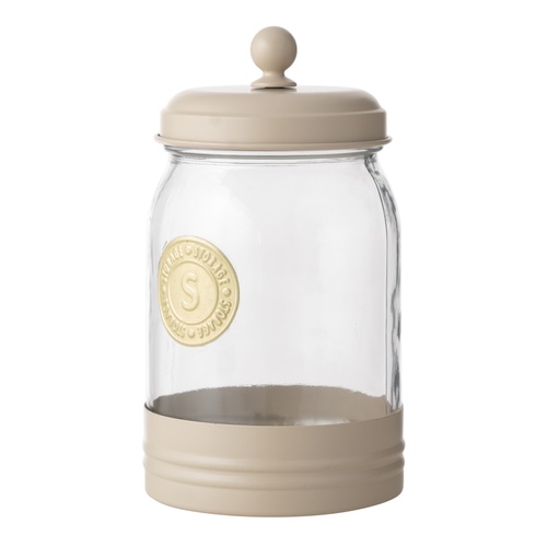 VETRA GALVANIZ DEKORLU KAVANOZ 1,5LT BEJ