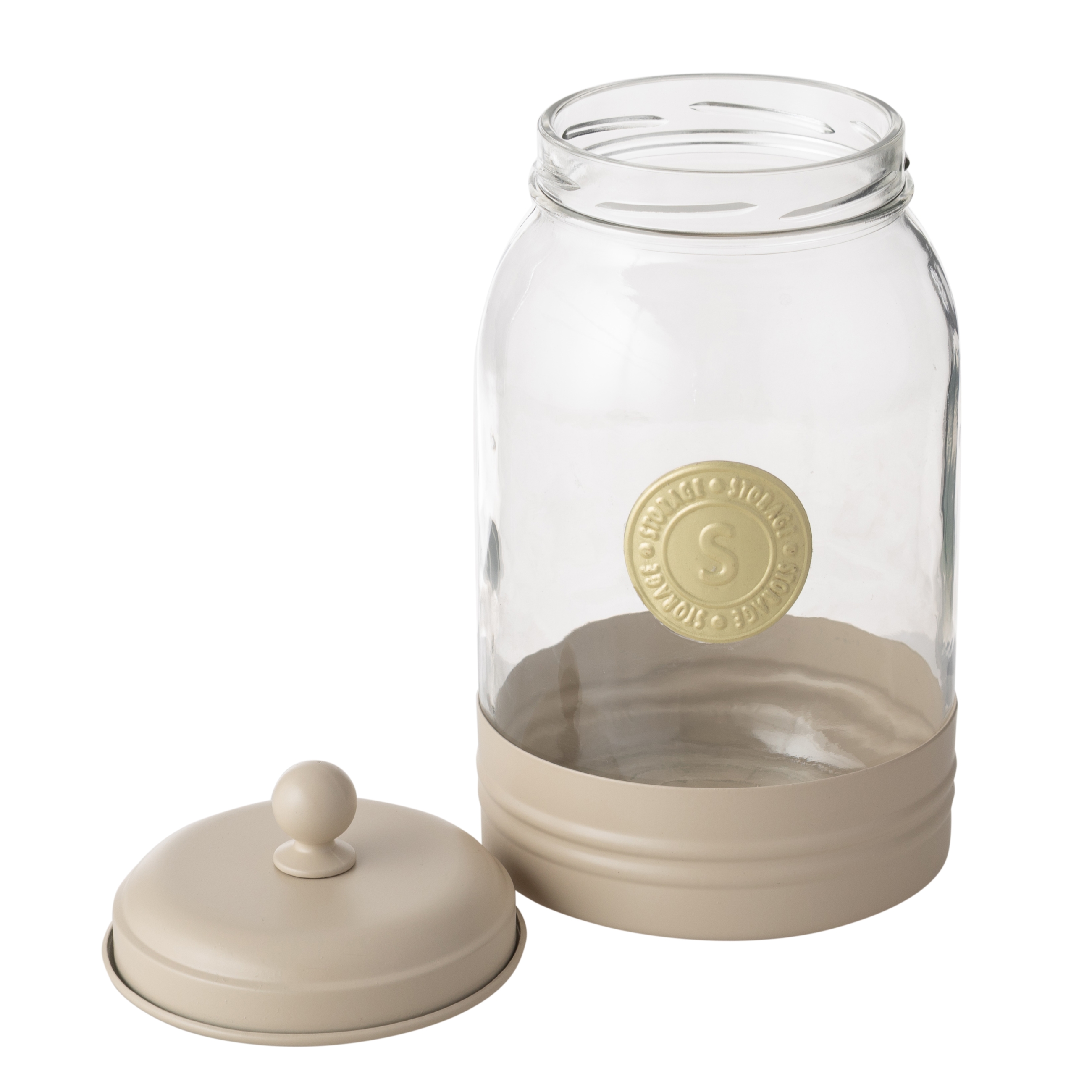 VETRA GALVANIZ DEKORLU KAVANOZ 2LT BEJ