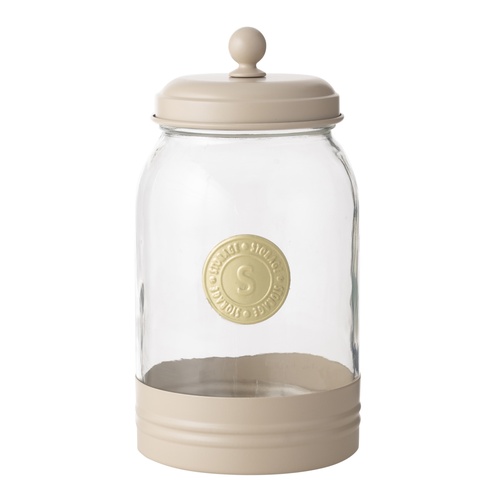 VETRA GALVANIZ DEKORLU KAVANOZ 2LT BEJ