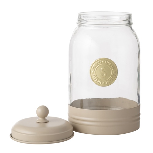 VETRA GALVANIZ DEKORLU KAVANOZ 2LT BEJ