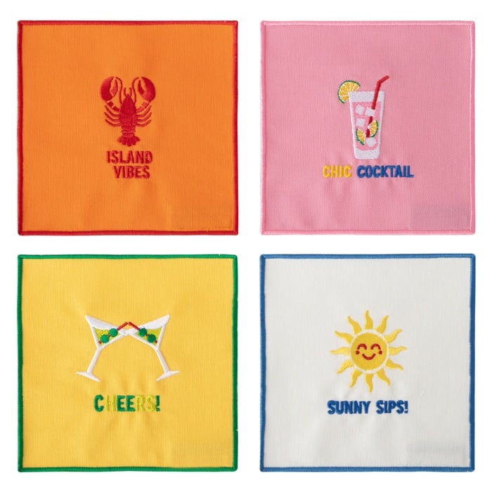 SUMMER NAKIŞLI 4'LÜ KOKTEYL PEÇETE 15X15