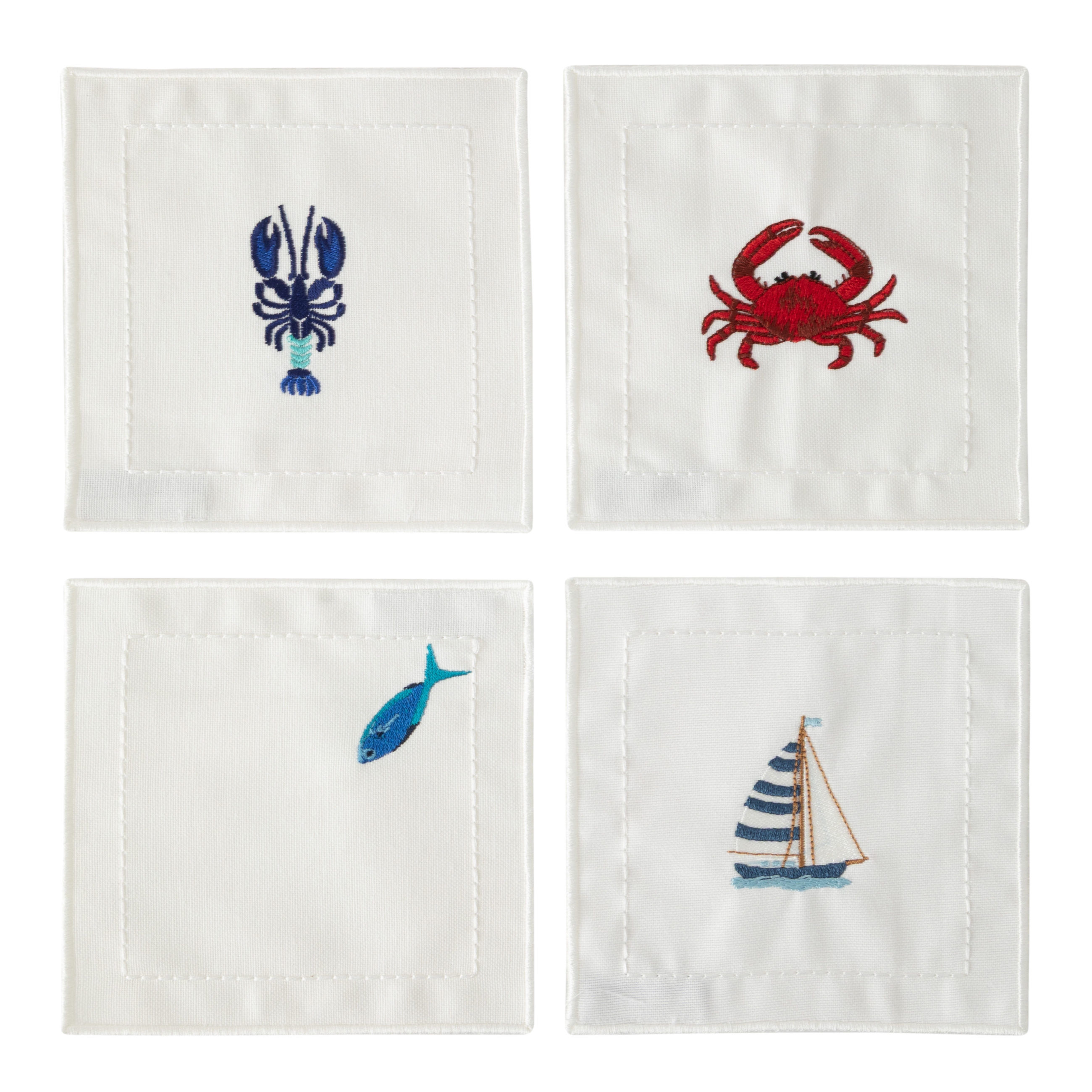 MARINE NAKIŞLI 4'LÜ KOKTEYL PEÇETE 15X15