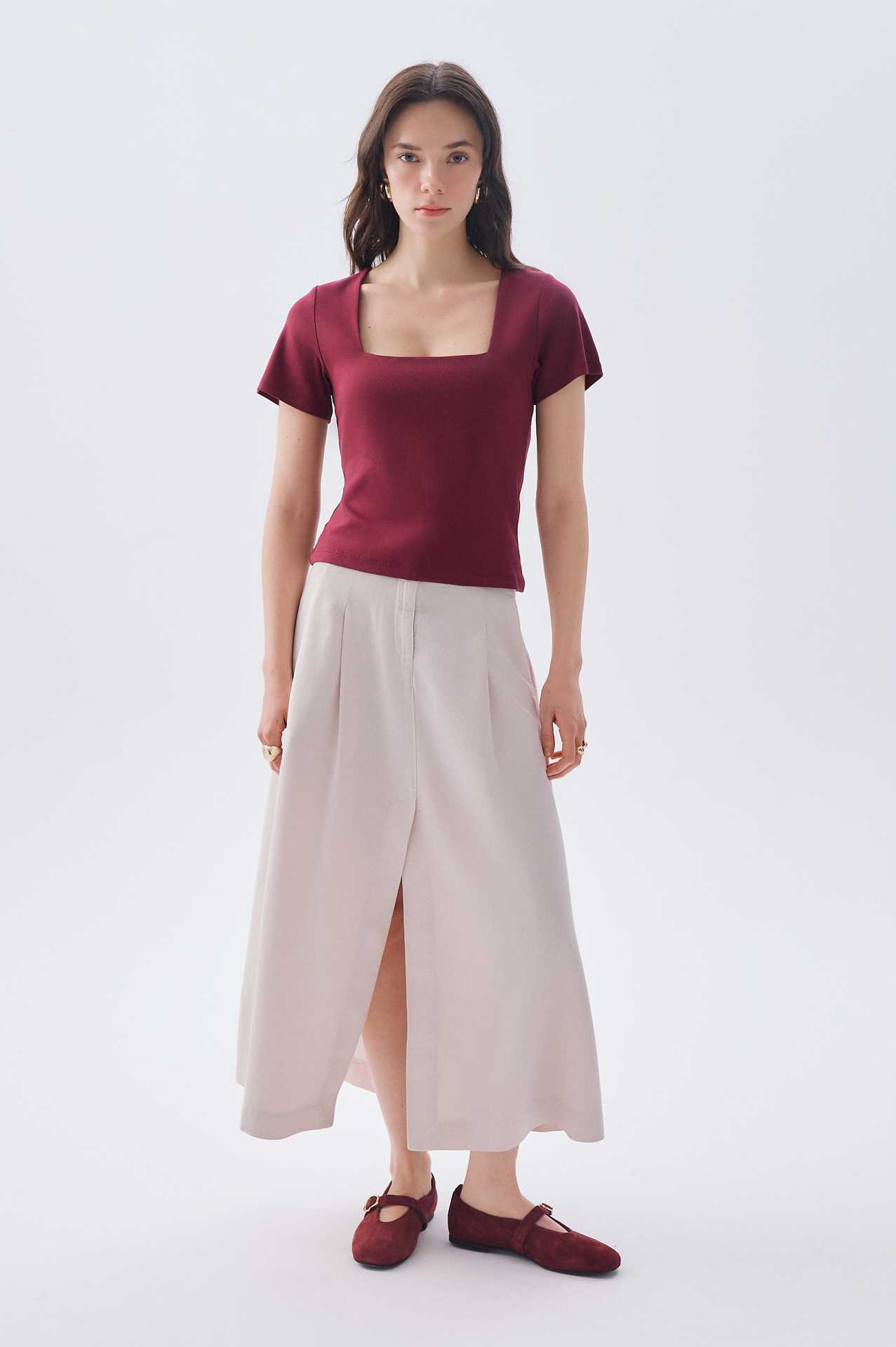 YIRTMAÇLI MİDİ ETEK